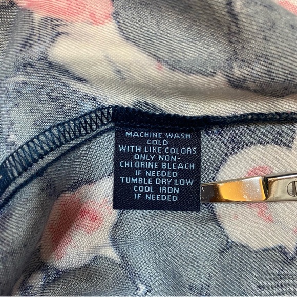 Westbound Abstract Floral Navy/Pink/White Blouse Sz S Button 3/4 Sleeves NWT - Picture 9 of 11